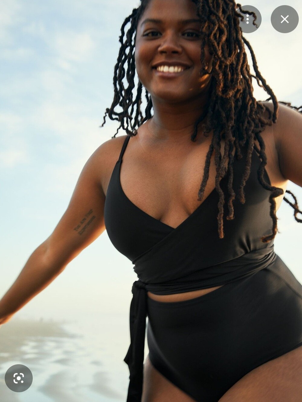 NWT Aerie Black Wrap Style One-Piece Swimsuit Size XL - Picture 7 of 7